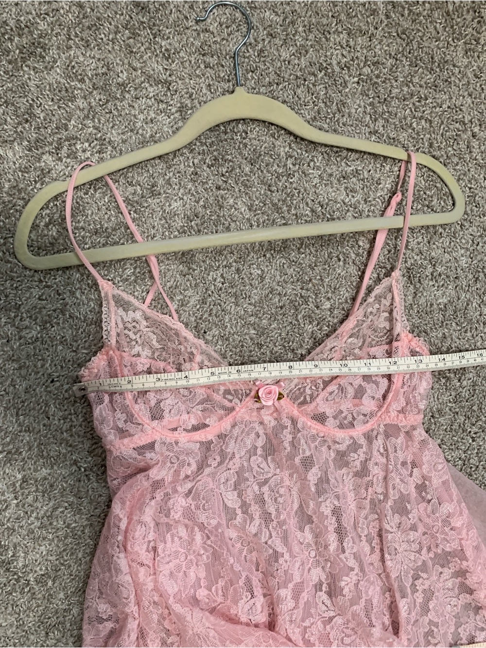 Vintage Light Pink Sheer Lace Babydoll Chemise - Picture 8 of 8